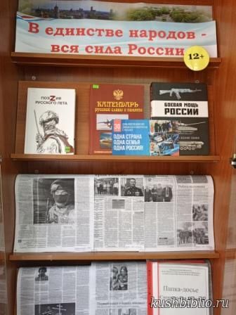 «В единстве народов вся сила России»: беседа у книжной выставки